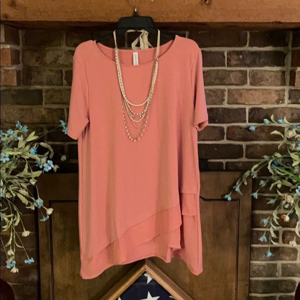 Beautiful Short Sleeve High/Low Dress